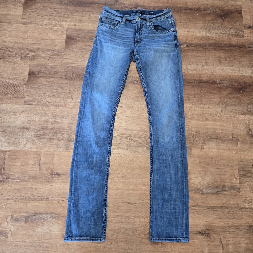 BKE Jake Straight Men's Slim Straight Jeans in Medium Blue 31x38